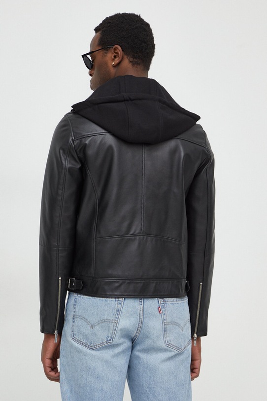 Îmbrăcăminte Karl Lagerfeld geaca ramones de piele 534424.555025 negru
