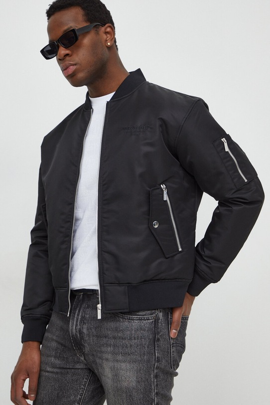 Karl Lagerfeld kurtka bomber bez kaptura czarny 534516.505005