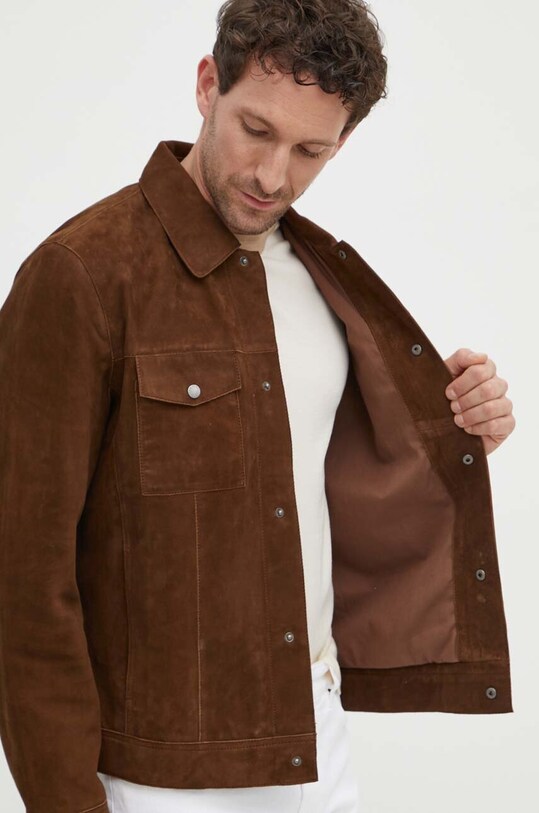 Pepe Jeans geaca din piele intoarsa VRYSON PM402963