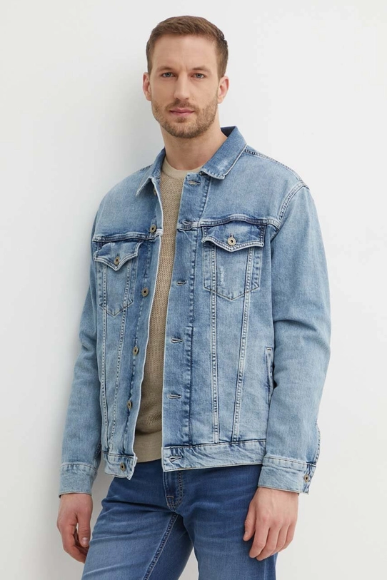 Pepe Jeans geacă din denim RELAXED JACKET necaptusit albastru PM402972RH8