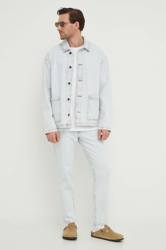 American Vintage kurtka jeansowa VESTE ML COL CHEMISE JOY16IE24 niebieski SS24
