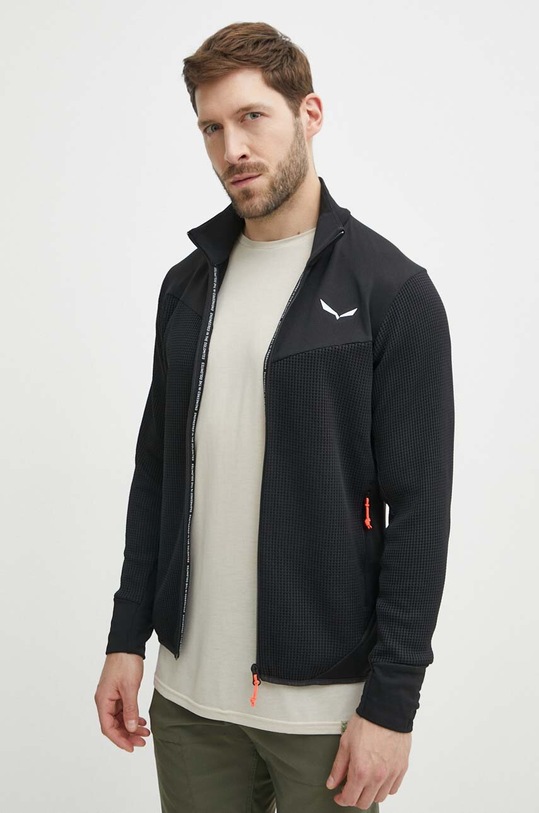 Спортивная кофта Salewa Puez Waffle Hybrid без капюшона чёрный 00.0000028859