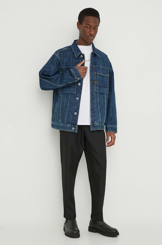 G-Star geacă din denim D24332.D577 bleumarin SS24