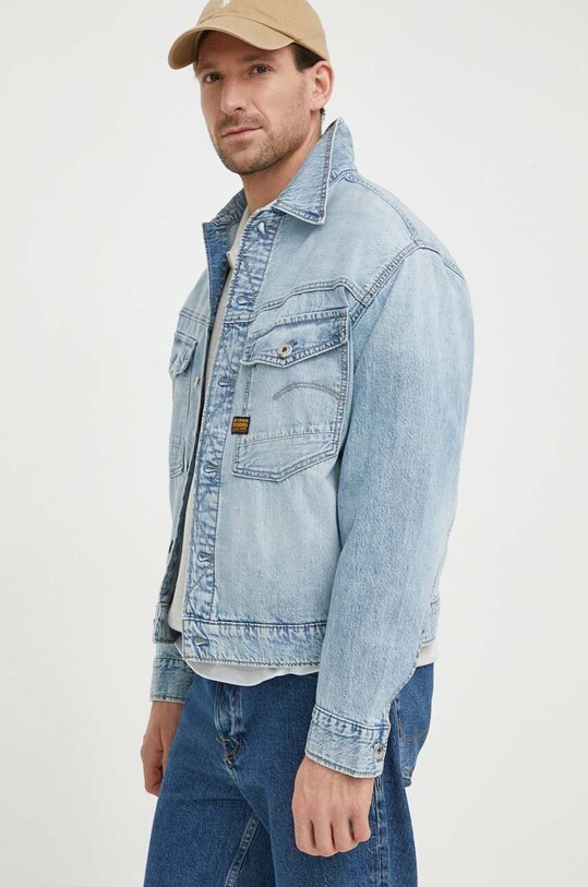 G-Star geacă din denim necaptusit albastru D23593.D536