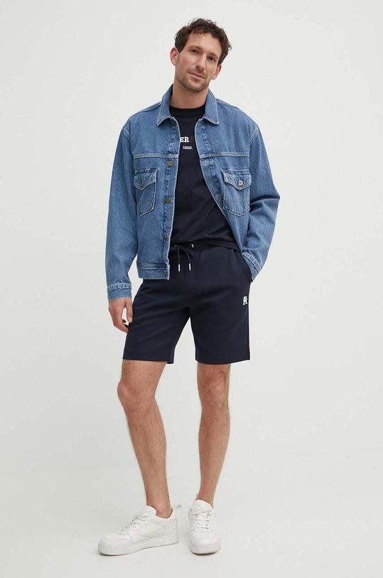 Tommy Hilfiger geacă din denim MW0MW34523 albastru SS24