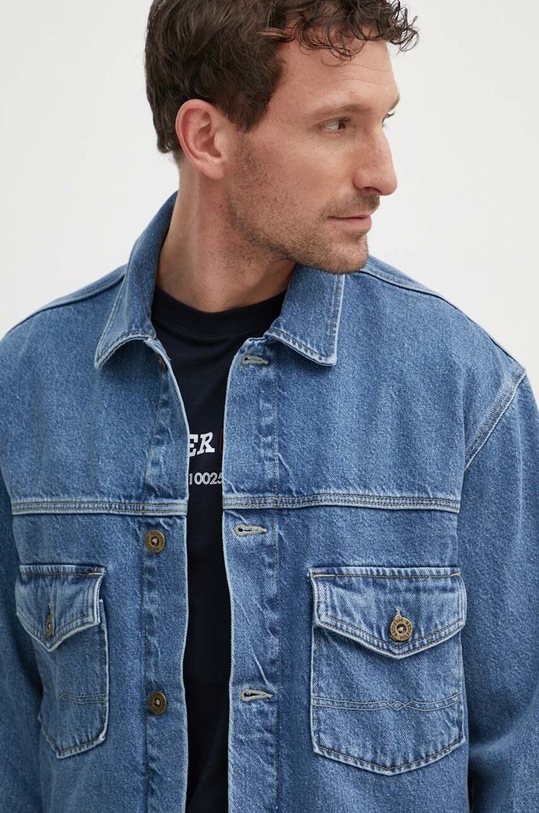 Tommy Hilfiger geacă din denim albastru MW0MW34523