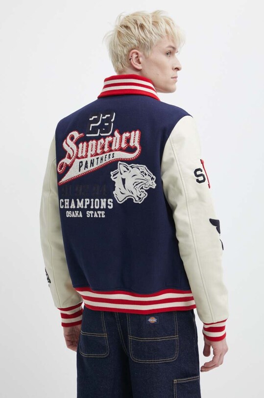 Одяг Вовняна куртка-бомбер Superdry M5011867A.GKV темно-синій