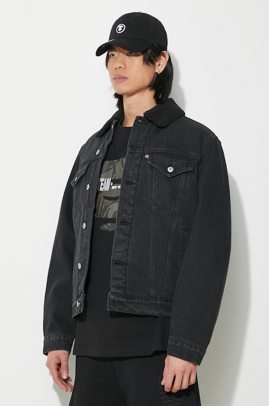 ICECREAM kurtka jeansowa Running Dog Sherpa czarny IC24147