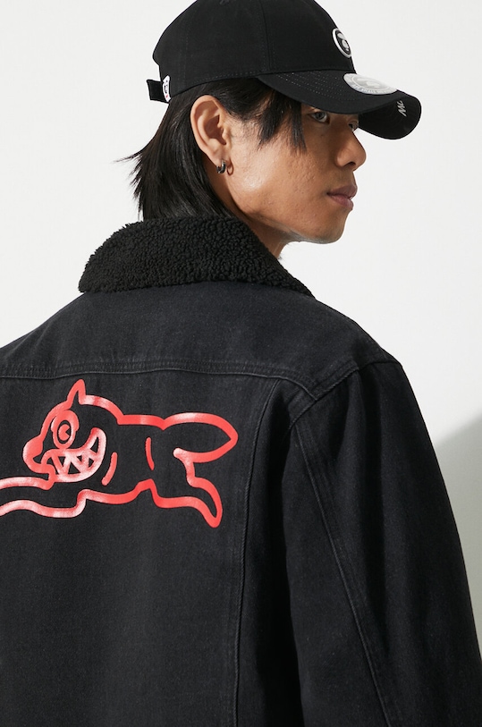 ICECREAM kurtka jeansowa Running Dog Sherpa IC24147 czarny