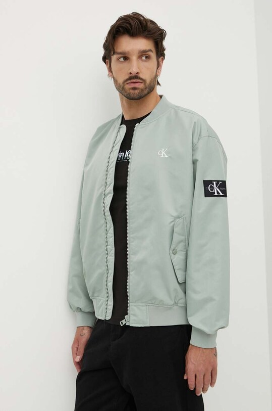 Calvin Klein Jeans kurtka bomber nieocieplane zielony J30J325110