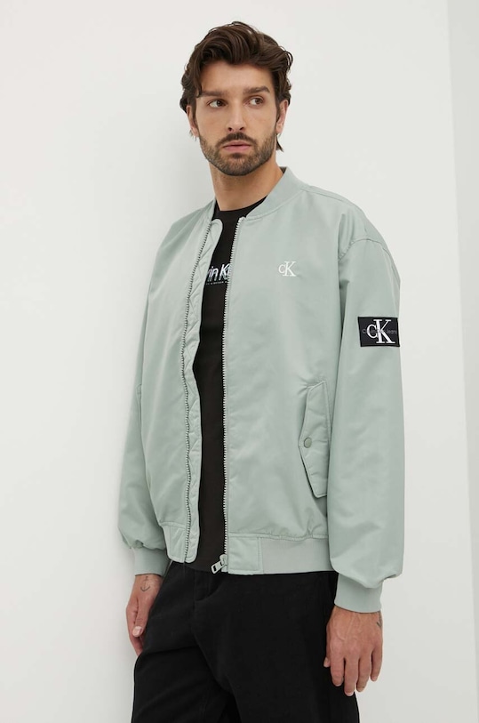 Calvin Klein Jeans kurtka bomber nieocieplane zielony J30J325110