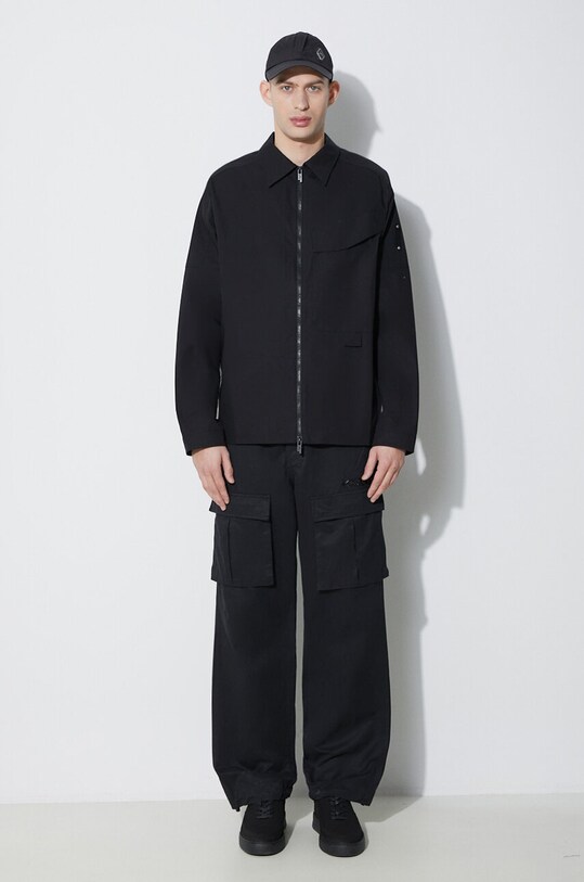 Бавовняна куртка A-COLD-WALL* Zip Overshirt ACWMSH138A чорний SS24