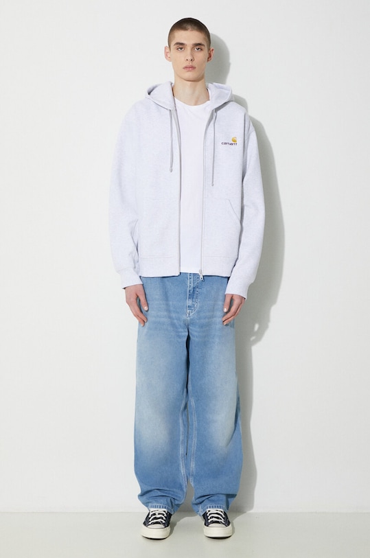 Carhartt WIP sweatshirt Hooded American Script Jacket I033063.482XX gray AA00