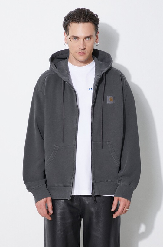 Carhartt WIP cotton sweatshirt Hooded Nelson Jacket cotton gray I033064.98GD