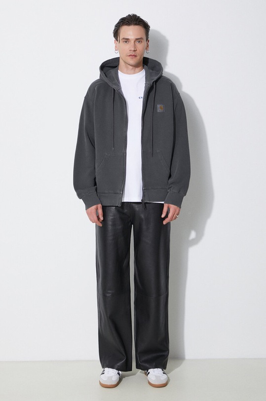 Carhartt WIP cotton sweatshirt Hooded Nelson Jacket I033064.98GD gray SS24