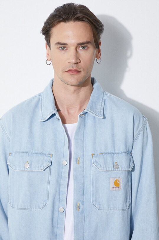 Τζιν μπουφάν Carhartt WIP Harvey Shirt Jac I033346.112 μπλε