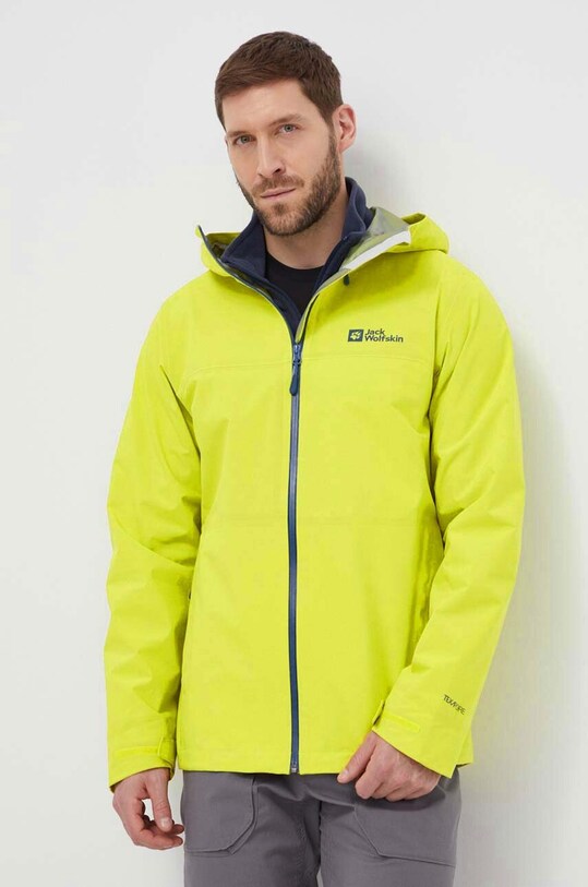 Куртка outdoor Jack Wolfskin Highest Peak 3L з капюшоном жовтий 1115134