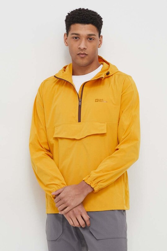 Дождевик Jack Wolfskin Desert Wind Overhead с капюшоном жёлтый 1307841