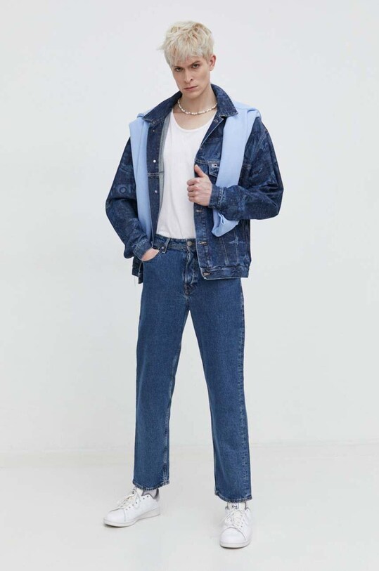 Tommy Jeans geacă din denim DM0DM18971 bleumarin SS24