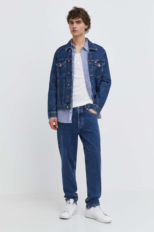 Rifľová bunda Tommy Jeans DM0DM18782 tmavomodrá SS24