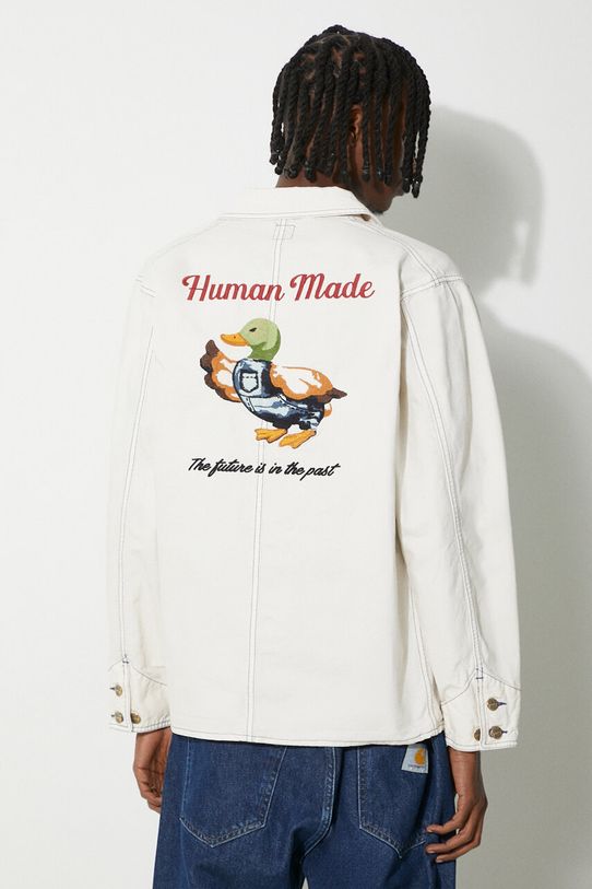 Human Made kurtka Garment Dyed Coverall Jacket bez kaptura beżowy HM27JK013