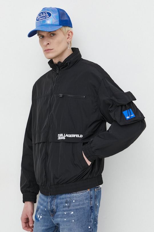 Bunda Karl Lagerfeld Jeans oversize čierna 241D1500