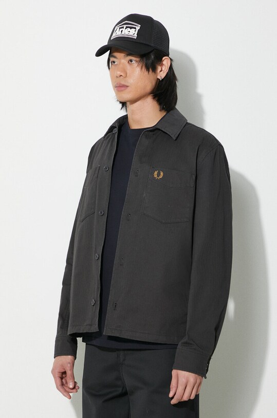 Fred Perry shirt jacket Herringbone Overshirt gray M7754.297