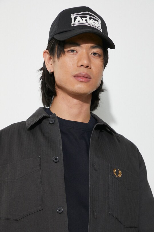 Fred Perry shirt jacket Herringbone Overshirt M7754.297 gray