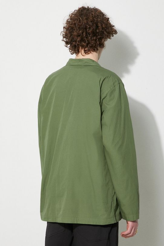 Βαμβακερό πουκάμισο Universal Works Bakers Overshirt 30680.BIRCH πράσινο SS24