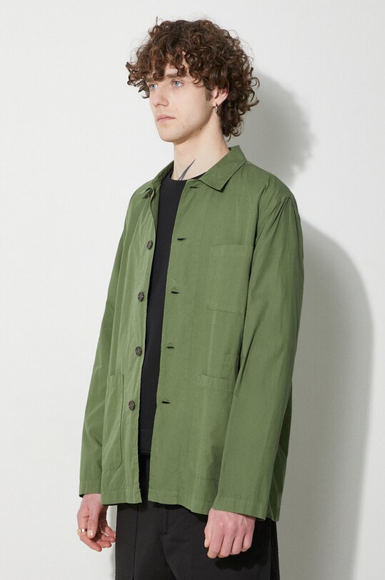 Бавовняна сорочка Universal Works Bakers Overshirt зелений 30680.BIRCH