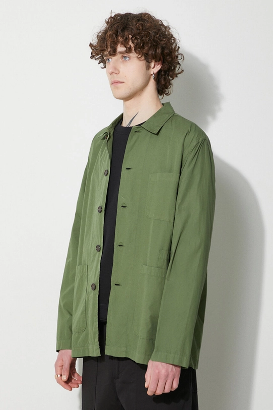 Universal Works camasa din bumbac Bakers Overshirt verde 30680.BIRCH