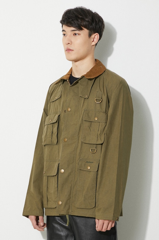 Bavlněná bunda Barbour Modified Transport Casual zelená MCA0966