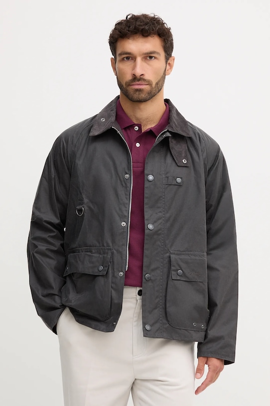 Barbour giacca cerata Utility Spey Wax grigio MWX2287