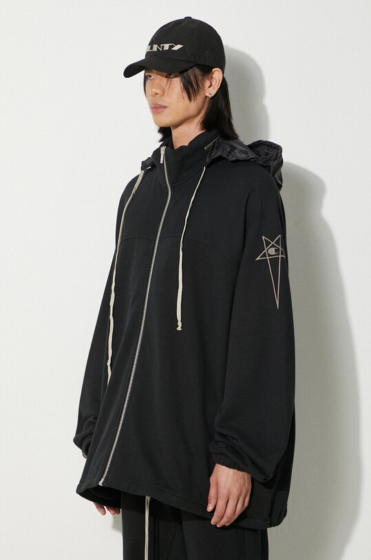 Rick Owens cotton sweatshirt x Champion Jumbo Windbreaker black CM01D0467