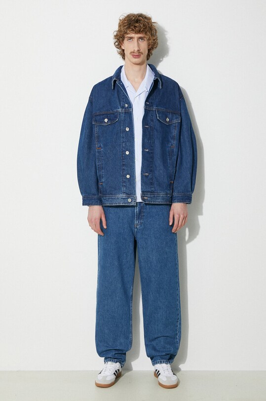 A.P.C. geacă din denim blouson elvis COGWD.H02913.IAL albastru SS24