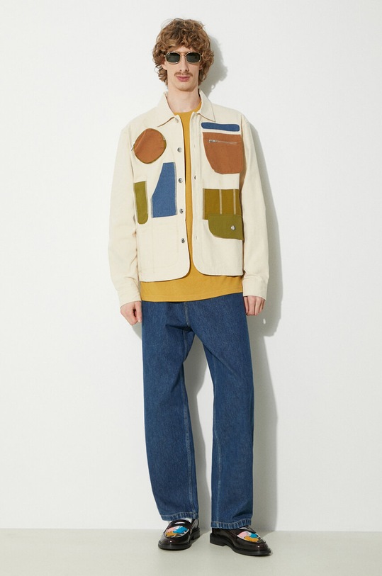 Bavlnená košeľová bunda Market Rw Workstations Overshirt 406124002 béžová SS24