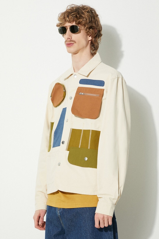 Bavlnená košeľová bunda Market Rw Workstations Overshirt béžová 406124002