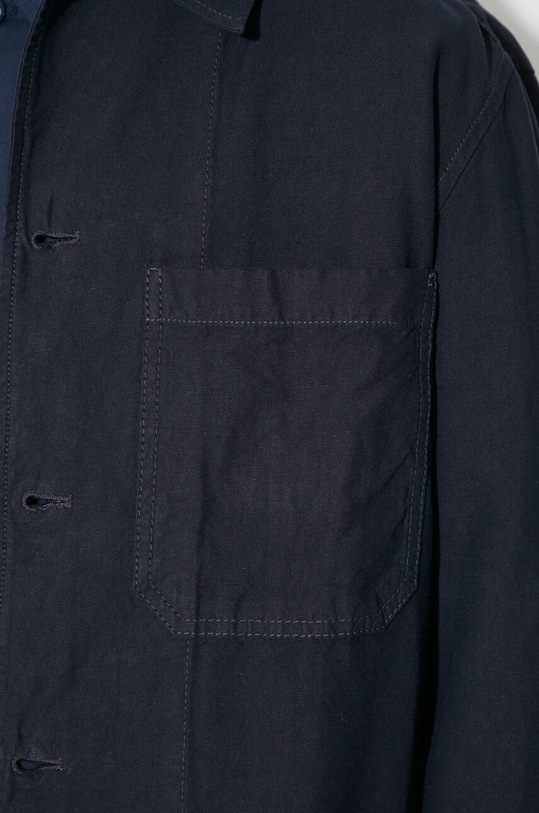 Košilová bunda Norse Projects Tyge Cotton Linen námořnická modř N50.0244.7004