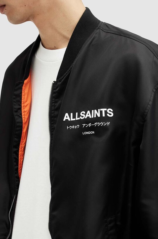 Куртка-бомбер AllSaints UNDERGROUND BOMBER MJ561Z чорний SS24