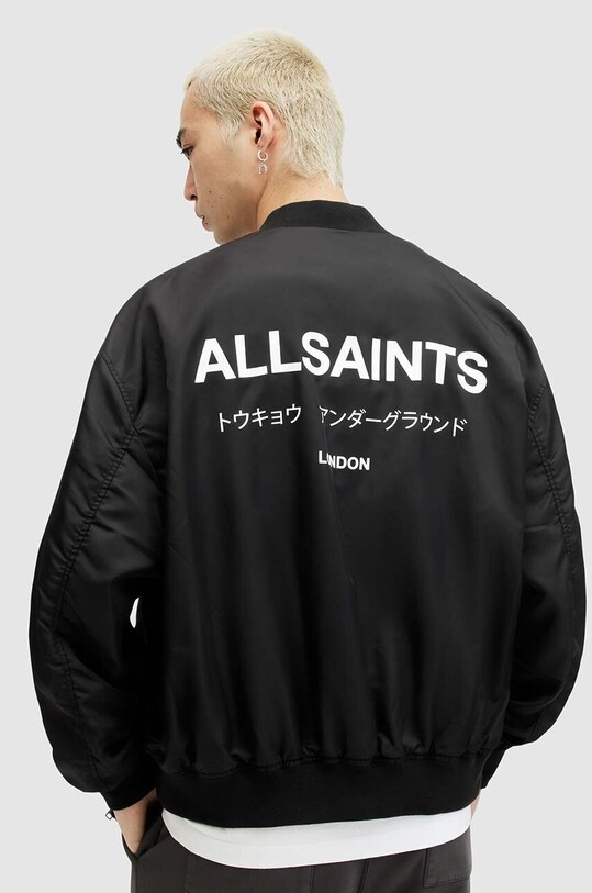 Куртка-бомбер AllSaints UNDERGROUND BOMBER чорний MJ561Z