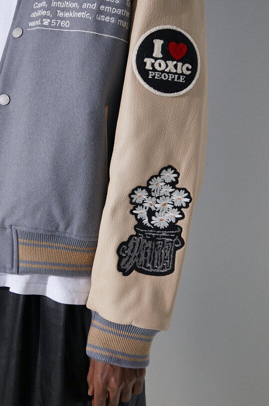 PLEASURES geaca bomber Calendar Varsity P24SP040.BLUE
