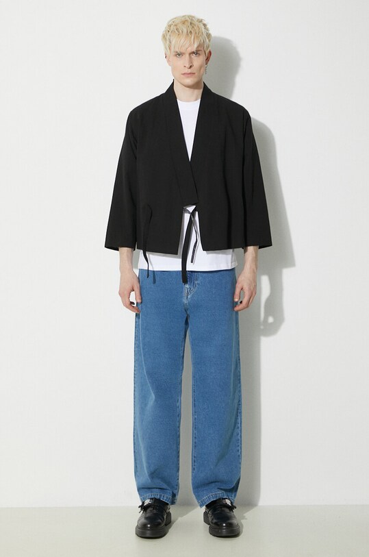 Kenzo giacca con aggiunta di lino Kimono Jacket non isolato nero FE55VE1409GN.99