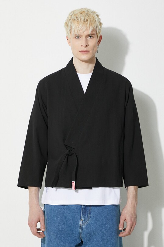 Abbigliamento Kenzo giacca con aggiunta di lino Kimono Jacket FE55VE1409GN.99 nero