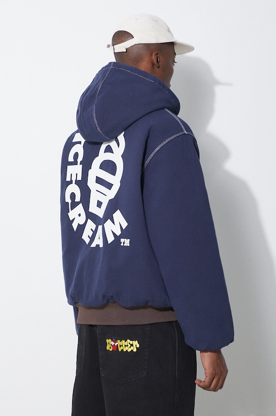 Ruházat ICECREAM pamut kabát Hooded Work IC24104 sötétkék