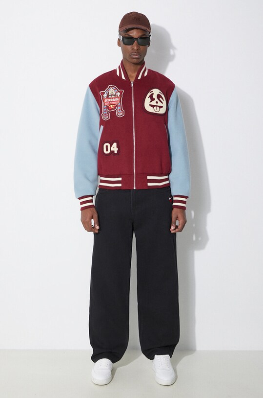 ICECREAM bomber jacket Diner Team Varsity IC24106 maroon SS24