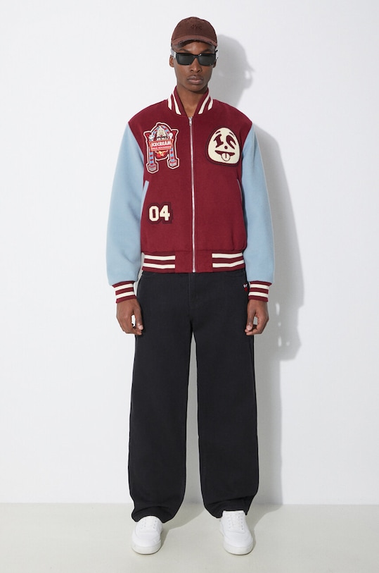 ICECREAM geaca bomber Diner Team Varsity IC24106 burgundia SS24