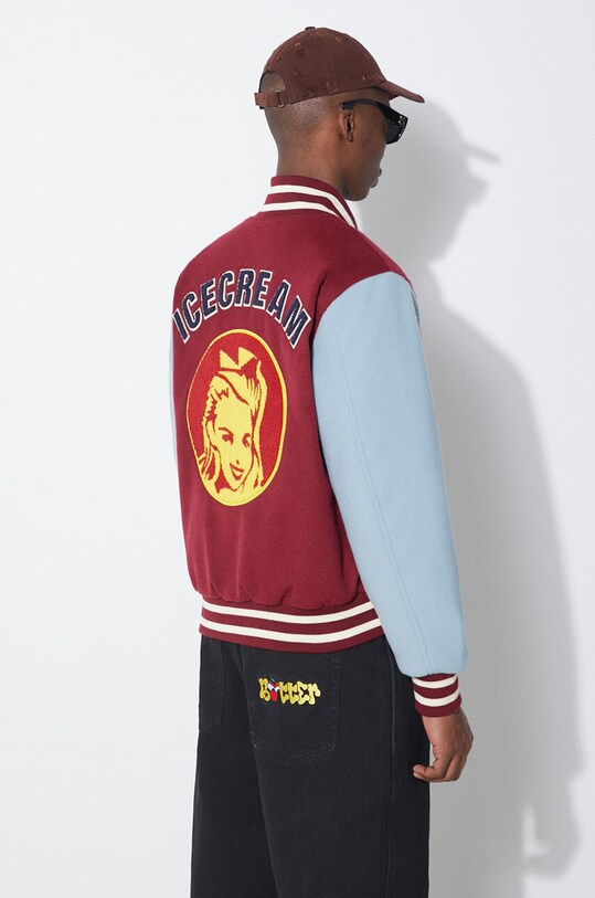 Clothing ICECREAM bomber jacket Diner Team Varsity IC24106 maroon