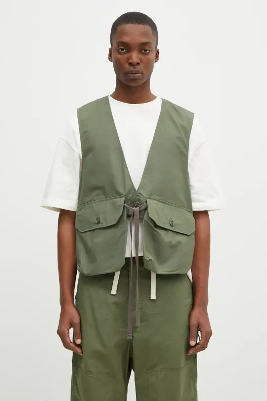 Engineered Garments vest Fowl Vest other green OR120.CT010