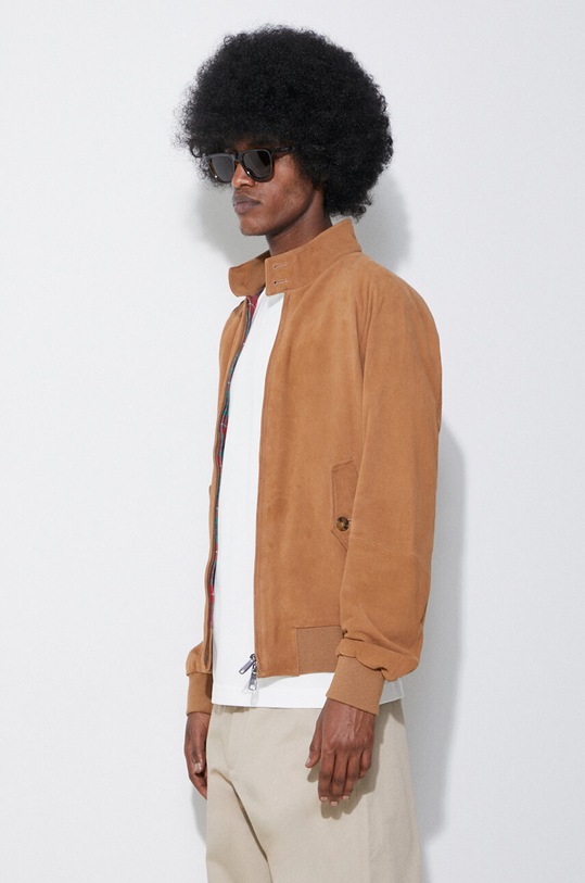 Baracuta geaca din piele intoarsa G9 Suede maro BRCPS0939