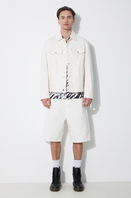 Neil Barrett jacheta de bumbac Slim Front Pockets Jean Jacket MY11089A.Y029.108N bej SS24